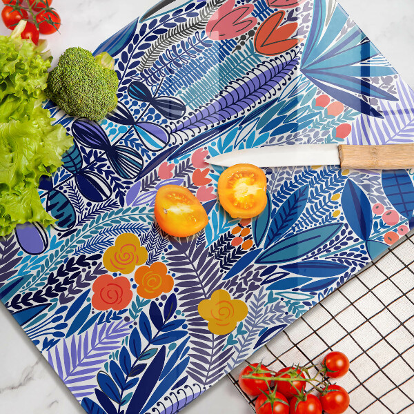 Steklena podloga za rezanje Pobarvan travnik