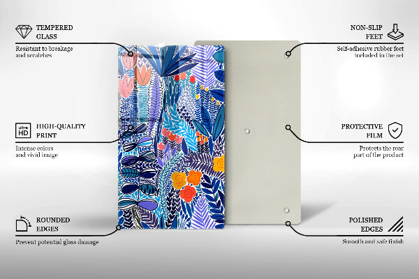 Steklena podloga za rezanje Pobarvan travnik