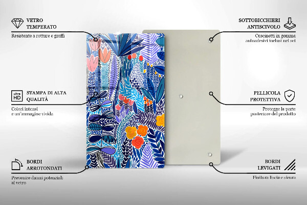 Steklena podloga za rezanje Pobarvan travnik