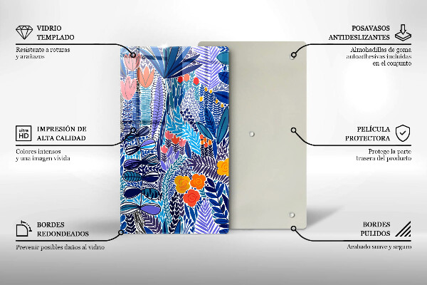 Steklena podloga za rezanje Pobarvan travnik