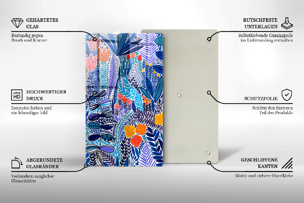 Steklena podloga za rezanje Pobarvan travnik