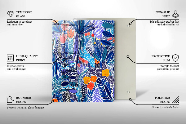 Steklena podloga za rezanje Pobarvan travnik