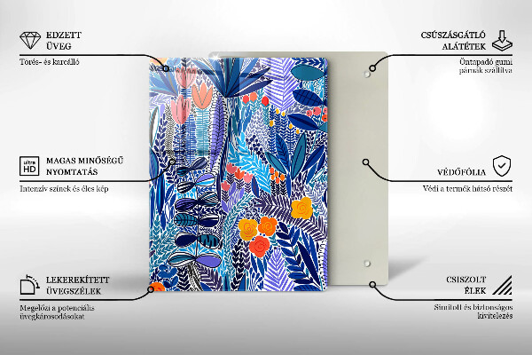 Steklena podloga za rezanje Pobarvan travnik