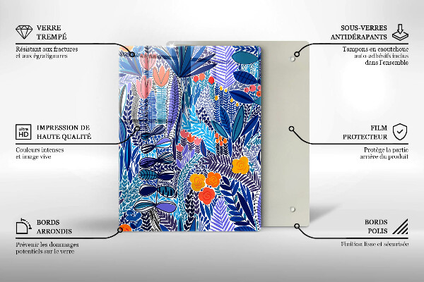 Steklena podloga za rezanje Pobarvan travnik