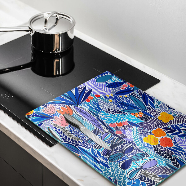 Steklena podloga za rezanje Pobarvan travnik