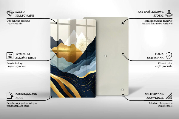 Steklena podloga za rezanje Abstraktne gore