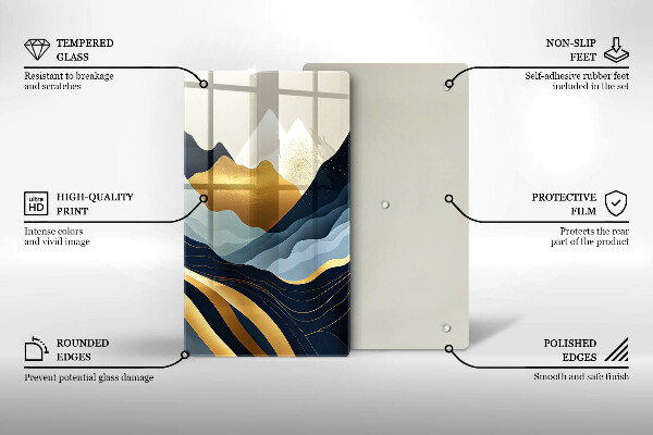 Steklena podloga za rezanje Abstraktne gore