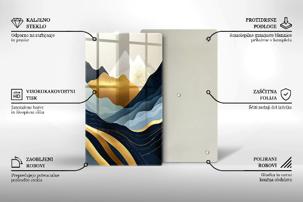 Steklena podloga za rezanje Abstraktne gore