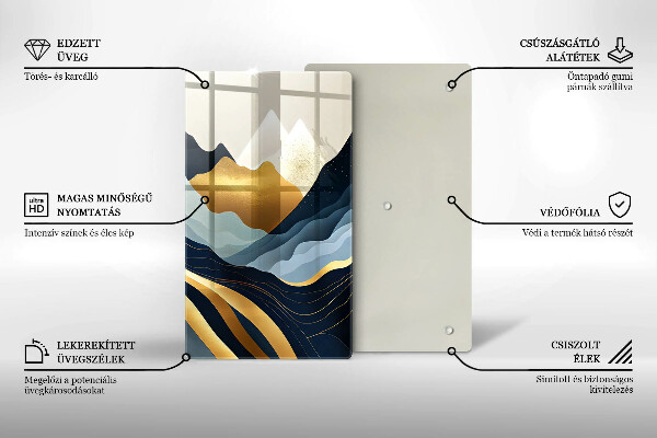 Steklena podloga za rezanje Abstraktne gore