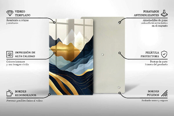 Steklena podloga za rezanje Abstraktne gore