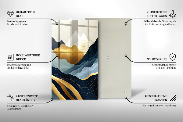 Steklena podloga za rezanje Abstraktne gore