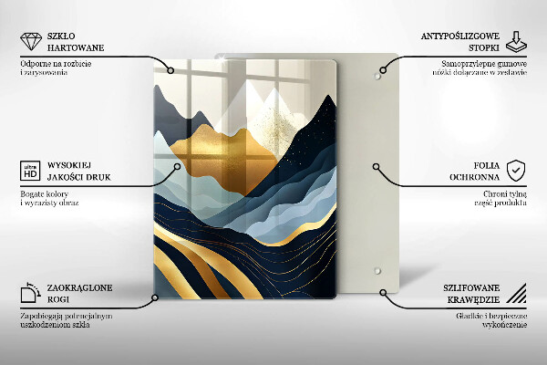 Steklena podloga za rezanje Abstraktne gore