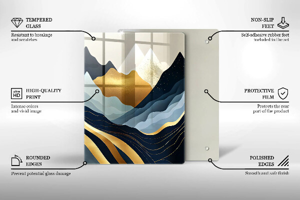 Steklena podloga za rezanje Abstraktne gore