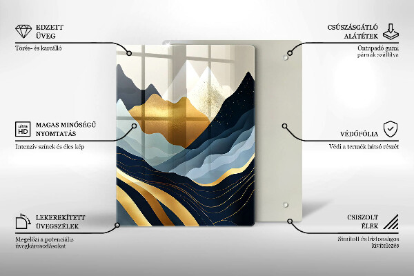 Steklena podloga za rezanje Abstraktne gore