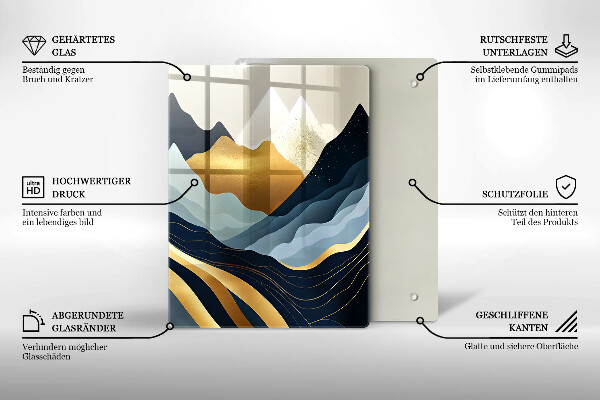 Steklena podloga za rezanje Abstraktne gore