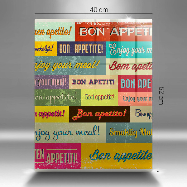 Steklena podloga za rezanje Podnapisi Bon appetit jeziki