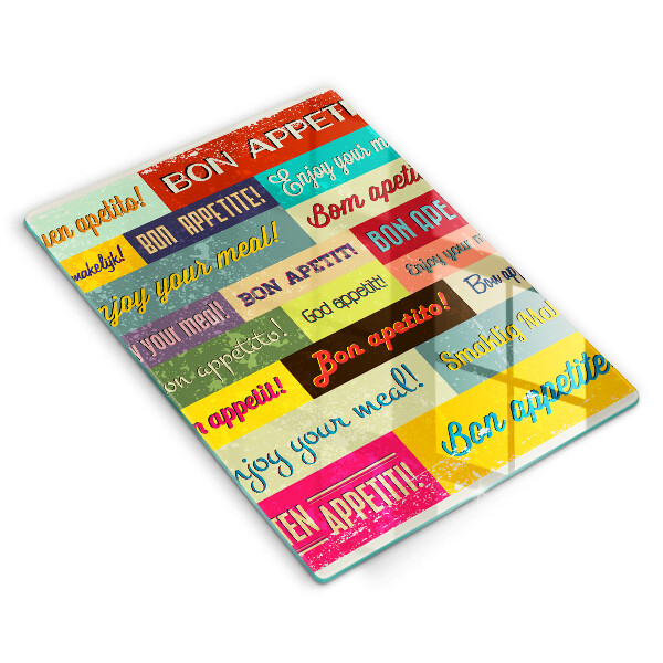 Steklena podloga za rezanje Podnapisi Bon appetit jeziki