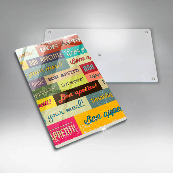 Steklena podloga za rezanje Podnapisi Bon appetit jeziki