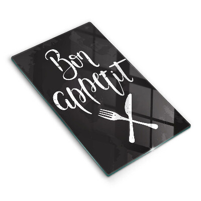 Steklena podloga za rezanje Bon appetit napis