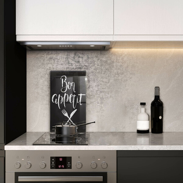 Steklena podloga za rezanje Bon appetit napis