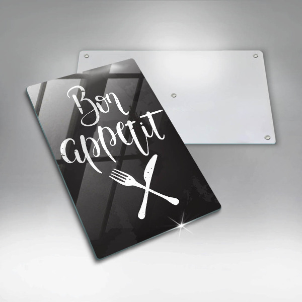 Steklena podloga za rezanje Bon appetit napis