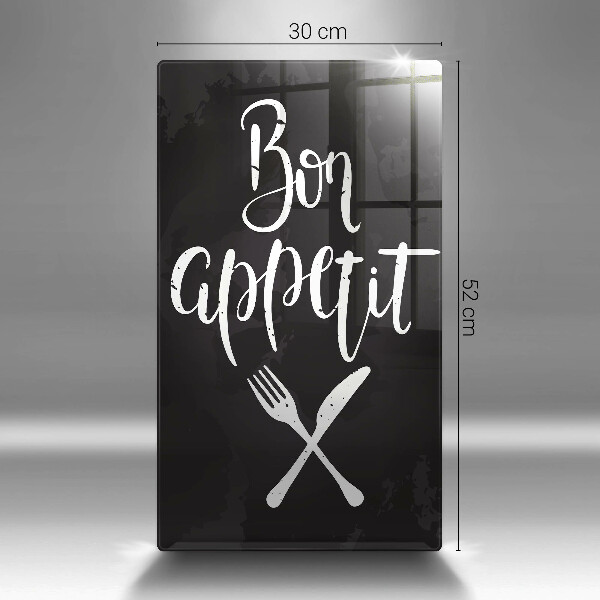 Steklena podloga za rezanje Bon appetit napis