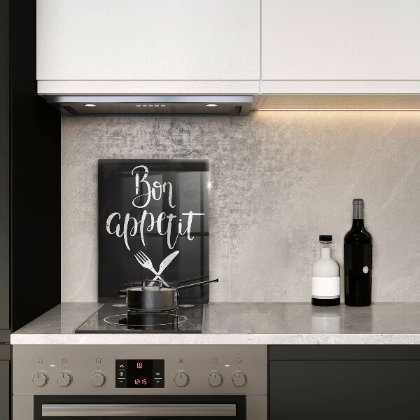 Steklena podloga za rezanje Bon appetit napis