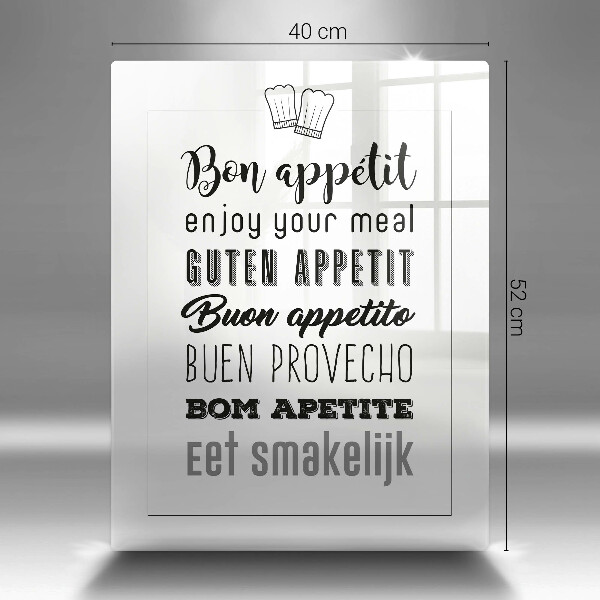 Steklena podloga za rezanje Kuhinjski napis rekoč