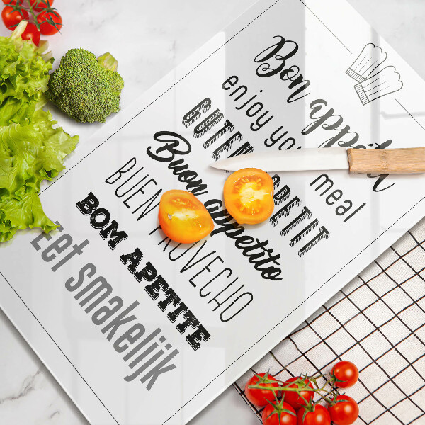 Steklena podloga za rezanje Kuhinjski napis rekoč