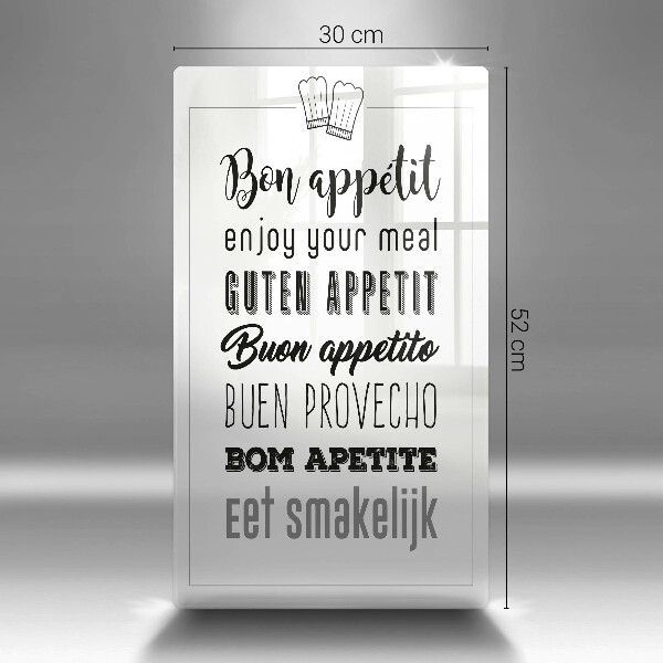 Steklena podloga za rezanje Kuhinjski napis rekoč