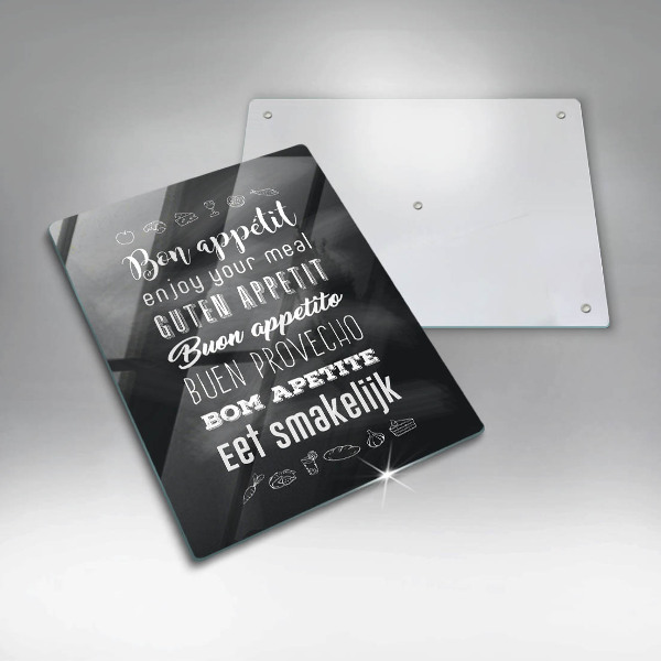 Steklena podloga za rezanje Kuhinjski napis rekoč