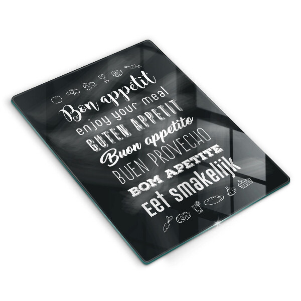 Steklena podloga za rezanje Kuhinjski napis rekoč