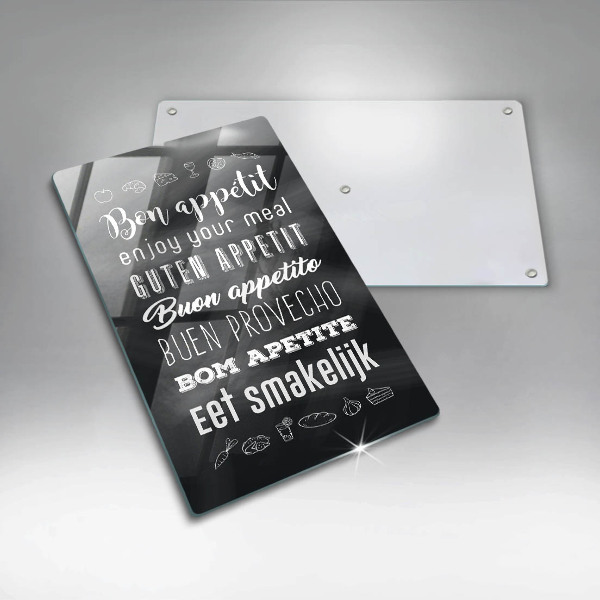 Steklena podloga za rezanje Kuhinjski napis rekoč