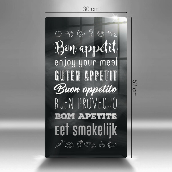 Steklena podloga za rezanje Kuhinjski napis rekoč