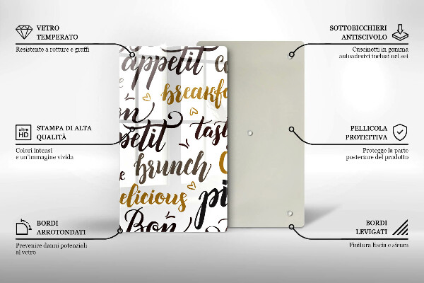 Steklena podloga za rezanje Bon appetit