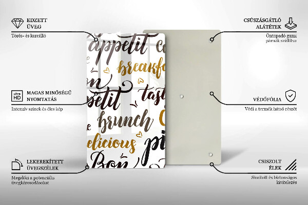 Steklena podloga za rezanje Bon appetit