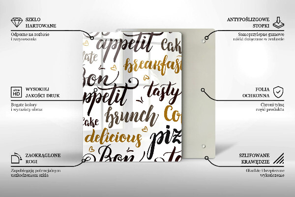 Steklena podloga za rezanje Bon appetit
