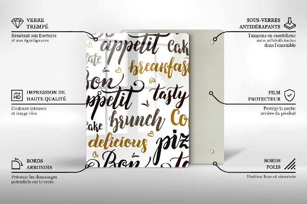 Steklena podloga za rezanje Bon appetit
