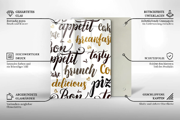 Steklena podloga za rezanje Bon appetit