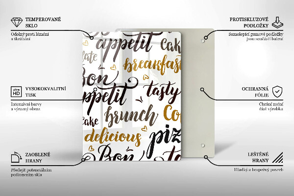 Steklena podloga za rezanje Bon appetit