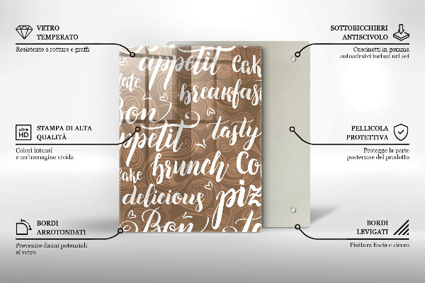 Steklena podloga za rezanje Bon appetit