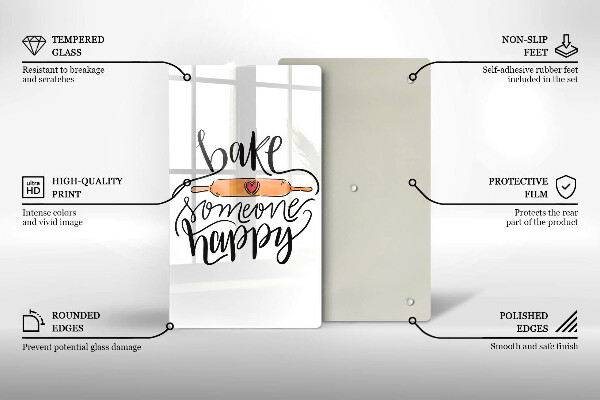 Steklena podloga za rezanje Bake someone happy