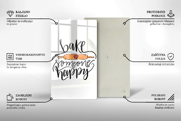 Steklena podloga za rezanje Bake someone happy