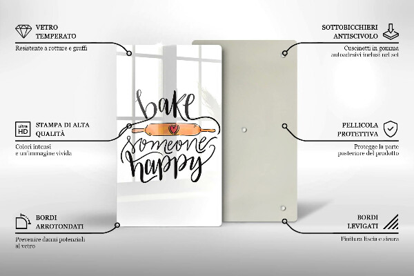 Steklena podloga za rezanje Bake someone happy