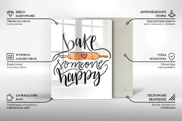 Steklena podloga za rezanje Bake someone happy