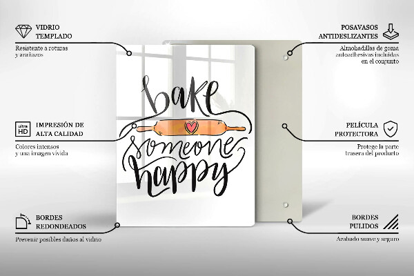 Steklena podloga za rezanje Bake someone happy
