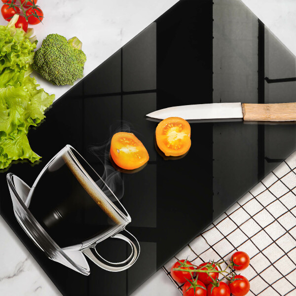 Steklena podloga za rezanje Kozarec vroče kave