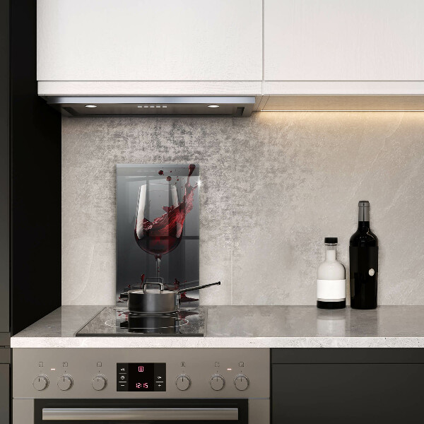 Steklena podloga za rezanje Rdeče vino v kozarcu