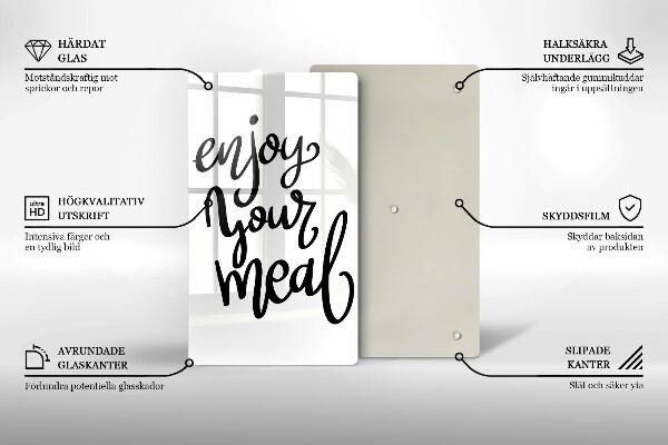 Steklena podloga za rezanje Enjoy your meal