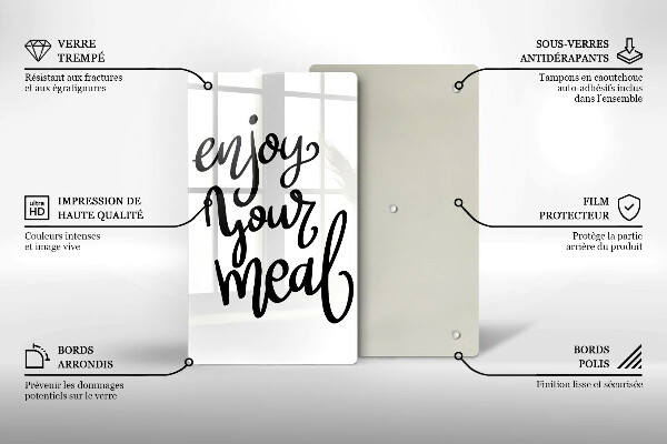 Steklena podloga za rezanje Enjoy your meal